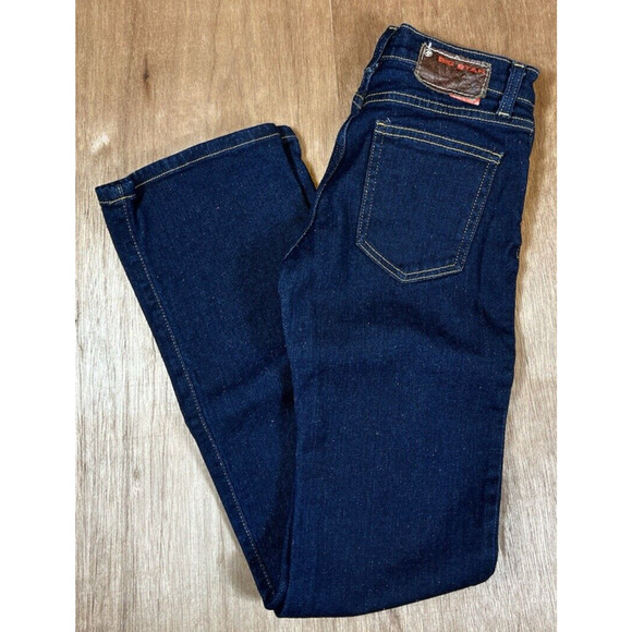 Big Star 25 R Skinny Mid Rise Dark Wash Denim Womens Jeans Minimal Cowgirl Basic - Picture 1 of 15